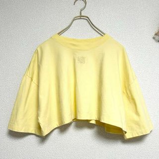 LOEWE - LOEWE 22SS クロップドTシャツ アナグラム刺繍 ショート丈 イエロー