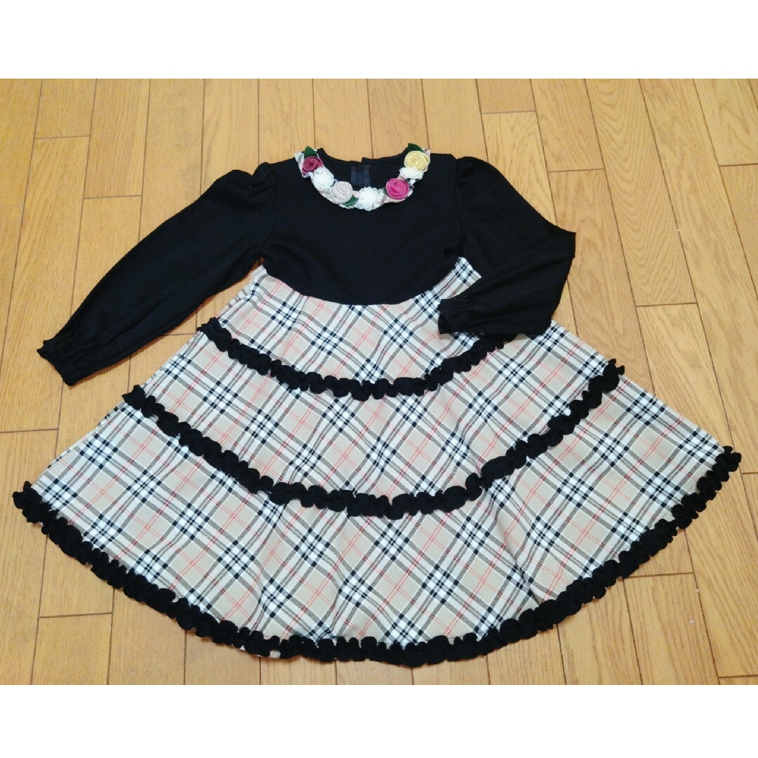 むーのんのん　ワンピース　ドレス　フォーマル　110　レトロ キッズ/ベビー/マタニティのキッズ服女の子用(90cm~)(ドレス/フォーマル)の商品写真