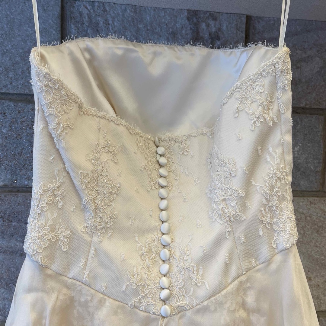 白金 オルガンザ 購入 ウエディングドレス レディースのフォーマル/ドレス(ウェディングドレス)の商品写真
