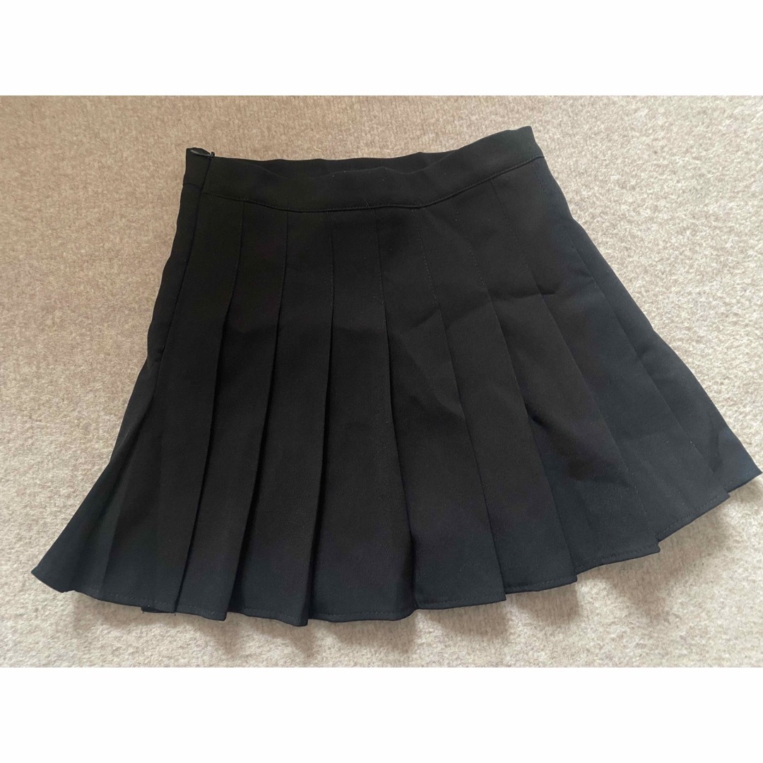 プリーツキュロットミニスカート　黒 レディースのスカート(ミニスカート)の商品写真