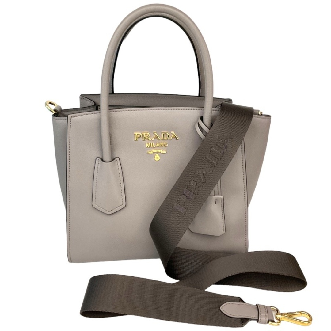 PRADA(プラダ)の　プラダ PRADA 2WAYトートバッグ 1BG369 グレー レザー レディース ハンドバッグ レディースのバッグ(ハンドバッグ)の商品写真