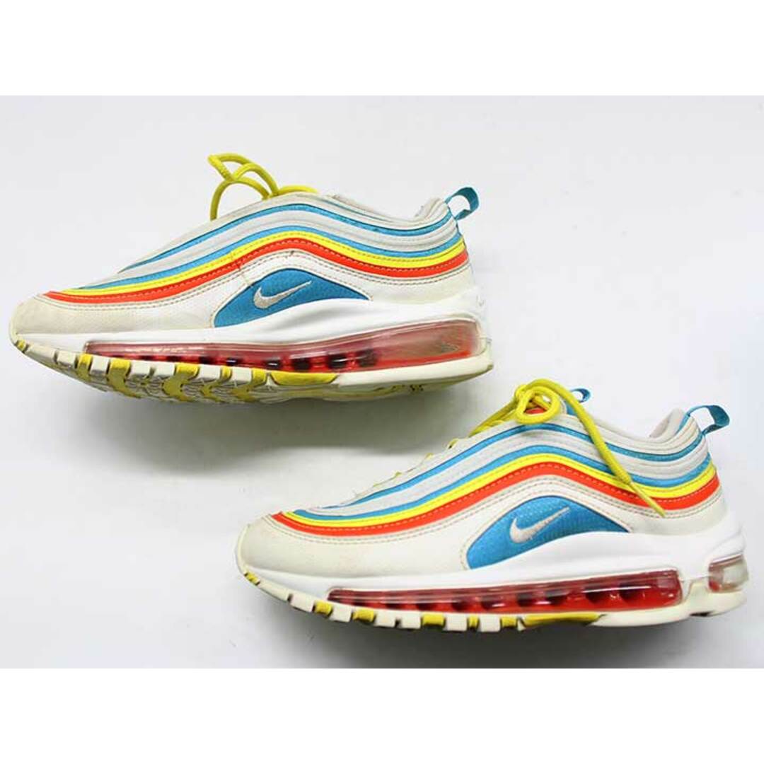 NIKE(ナイキ)の【値下げ】◇NIKE/ナイキ◇AIR MAX 97 GS/エアマックス97GS/CK0052-400/スニーカー/シューズ/スポーツ/靴 ホワイト×マルチカラー レディース 23cm【中古】春夏秋冬 211032 レディースの靴/シューズ(スニーカー)の商品写真