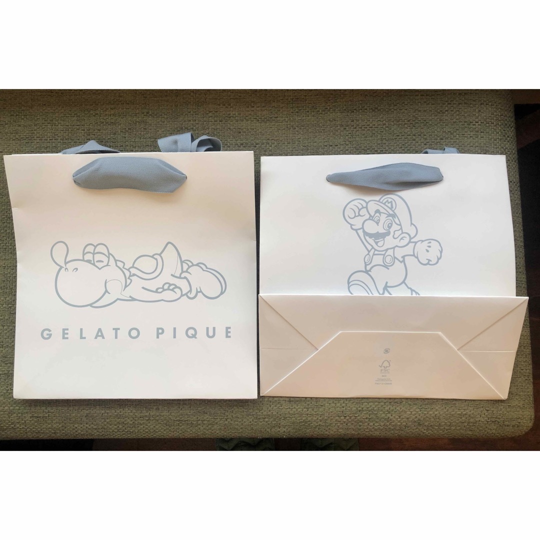 gelato pique(ジェラートピケ)の《未使用品》gelatopiqué ヨッシーショップ袋　Sサイズ2枚 レディースのバッグ(ショップ袋)の商品写真