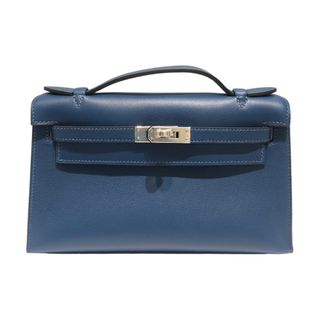 エルメス(Hermes)の　エルメス HERMES ポシェットケリー D刻 ディープブルー シルバー金具 スイフト レディース ハンドバッグ(ハンドバッグ)