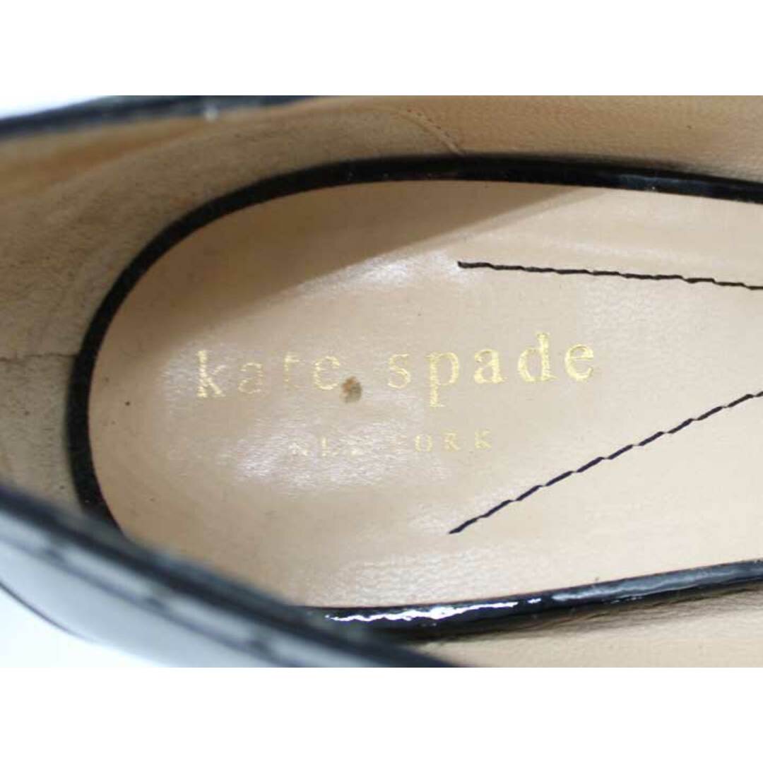 kate spade new york(ケイトスペードニューヨーク)の★kate spade new york/ケイトスペード ニューヨーク★オープントゥエナメルパンプス/おしゃれ/シンプル/パンプス/シューズ/靴 ブラック/黒 レディース 7W【中古】春夏 612042 レディースの靴/シューズ(その他)の商品写真