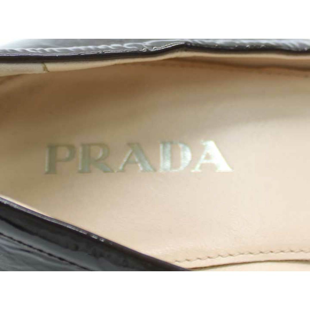 PRADA(プラダ)の■PRADA/プラダ■エナメルリボンパンプス/シューズ/靴  グレー/灰色 レディース 36 1/2【中古】春夏秋冬 70104 レディースの靴/シューズ(その他)の商品写真