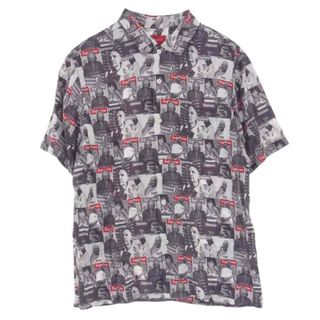 シュプリーム(Supreme)のSupreme シュプリーム ダウンジャケット 23SS magazine s/s shirt マルチカラー 総柄 シャツ グレー系 M【中古】(その他)