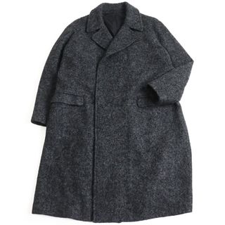 ジョルジオアルマーニ(Giorgio Armani)の極美品 GIORGIO ARMANI ジョルジオアルマーニ PSL04W PS948 アルパカ66% 黒タグ 中綿入り 比翼仕立て コート グレー 希少大きいサイズ 60 イタリア製 正規品 メンズ(その他)