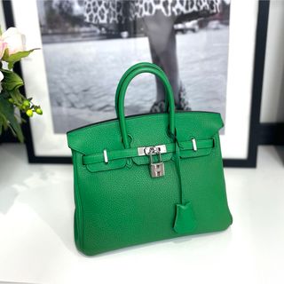 エルメス(Hermes)の美品 エルメス バーキン25 トリヨンクレマンス バンブー(ハンドバッグ)