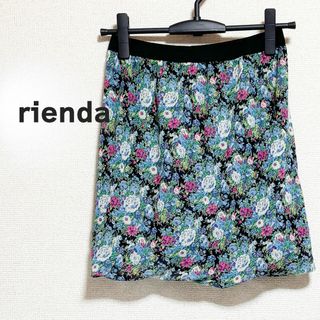 rienda - rienda　リエンダ　ショート　パンツ　花柄　緑　水色　ピンク　シアー　透け感