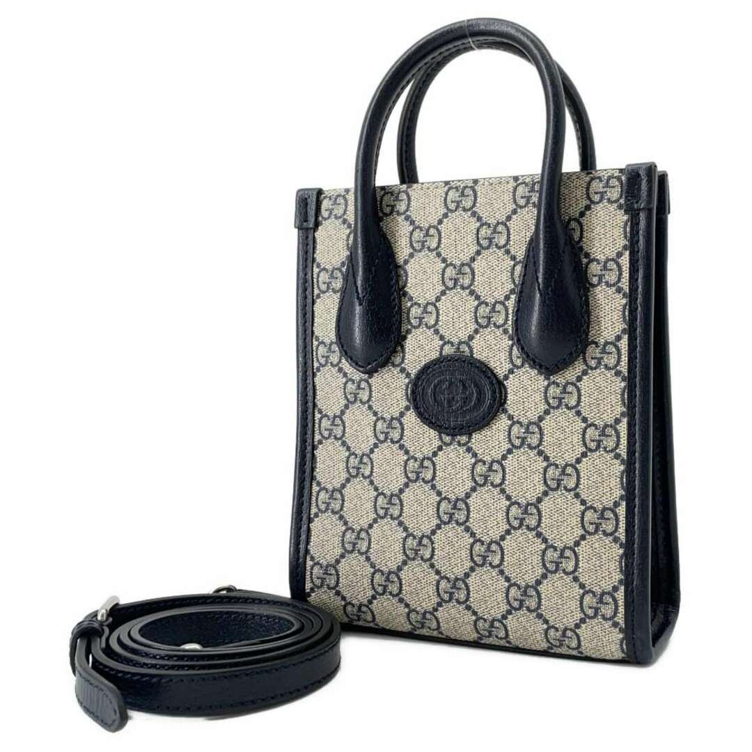 Gucci(グッチ)のグッチ トートバッグ インターロッキングG GGスプリーム 671623 2wayショルダー ハンドバッグ ミニバッグ メンズのバッグ(トートバッグ)の商品写真