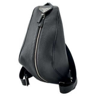 プラダ(PRADA)のプラダ リュック 三角ロゴ レザー 2VZ099 PRADA バッグ バックパック 黒(バッグパック/リュック)