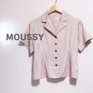 マウジー(moussy)のMOUSSY マウジー　ブラウス　半袖　ピンク　レディース　シャツ　羽織り(シャツ/ブラウス(半袖/袖なし))