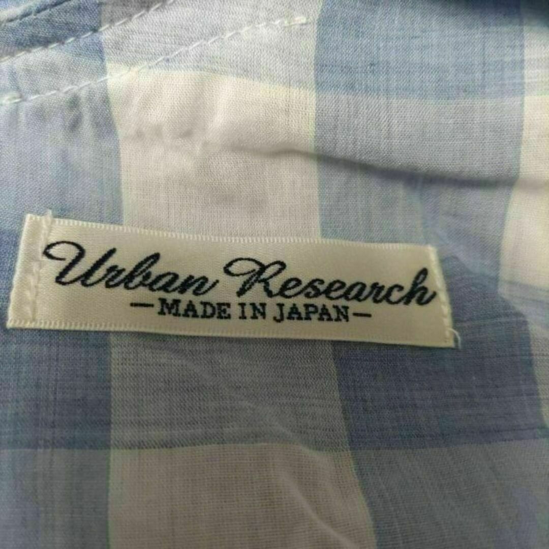URBAN RESEARCH(アーバンリサーチ)のアーバンリサーチ キュプラ混じり チェック柄 半袖シャツ 青×白 フリーサイズ レディースのトップス(シャツ/ブラウス(半袖/袖なし))の商品写真
