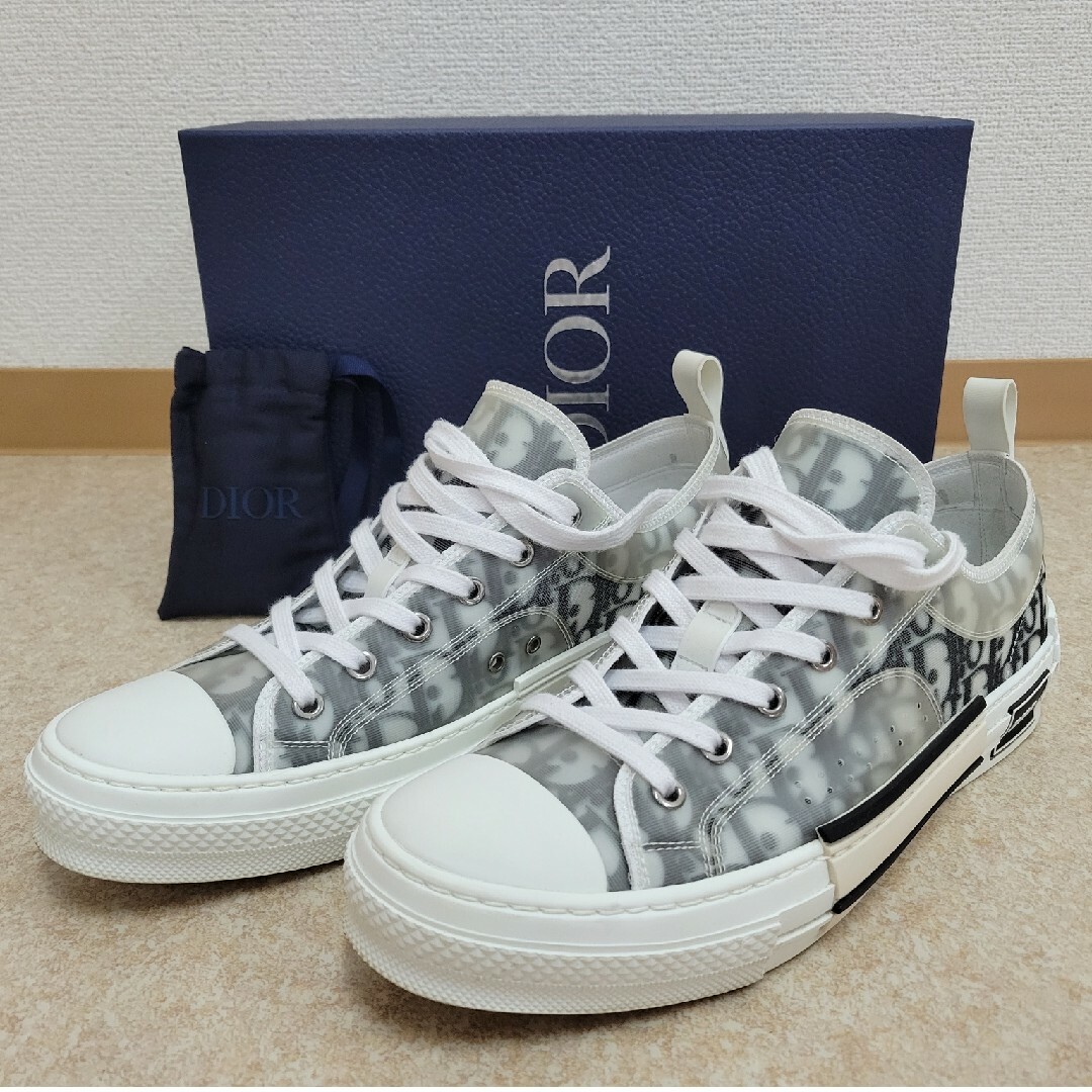 モール割引 Dior/現行モデル/ロートップスニーカー白/サイズ43/28センチ/替えヒモ有