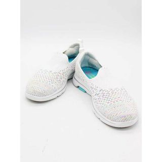 スケッチャーズ(SKECHERS)の★SKECHERS/スケッチャーズ★GO MAT/スリッポン/カジュアル/スポーツ/軽量/シューズ/靴 ホワイト×マルチカラー レディース 24cm【中古】春夏秋冬403042(スリッポン/モカシン)