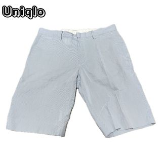 ユニクロ(UNIQLO)のユニクロ　ハーフパンツ　ショートパンツ　M ボーダー　w42(ショートパンツ)