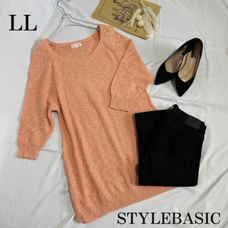 STYLEBASIC 薄手 ニット ワンピース チュニック 7分丈 324a47(ひざ丈ワンピース)