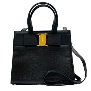 サルヴァトーレフェラガモ(Salvatore Ferragamo)のSalvatore Ferragamo ハンドバッグ ヴァラ リボン 2WAY ヴィンテージ 型押し BA214178(ハンドバッグ)