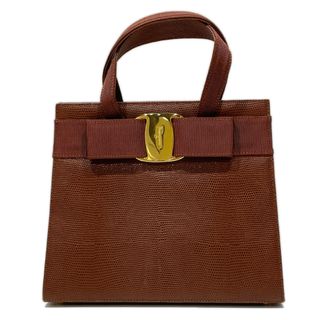 サルヴァトーレフェラガモ(Salvatore Ferragamo)のSalvatore Ferragamo ハンドバッグ ヴァラ リボン ヴィンテージ 型押し P21 4179 レザー(ハンドバッグ)