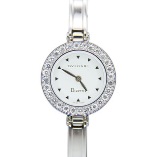 ブルガリ(BVLGARI)のBVLGARI 腕時計 B-zero1 ビーゼロワン ダイヤベゼル バングルウォッチ クオーツ ホワイト文字盤 BZ22S SS×ダイヤモンド(腕時計)