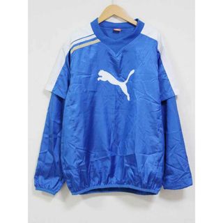 プーマ(PUMA)の【値下げ】☆PUMA/プーマ☆ウィンドブレーカー/Vネック/スポーツ/長袖 ブルー×ホワイト/青×白 メンズ M 【中古】春夏秋冬 400122(その他)