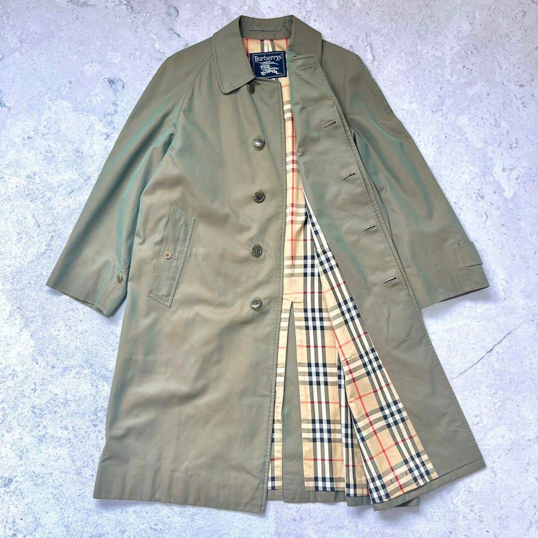 BURBERRY(バーバリー)の【90s バーバリー】ノバチェックライナー ステンカラー コート 緑玉虫色 その他のその他(その他)の商品写真