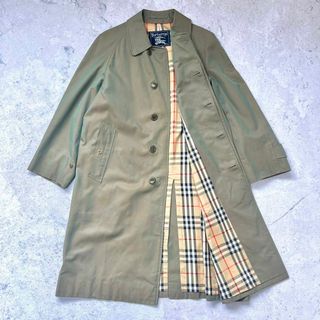 バーバリー(BURBERRY)の【90s バーバリー】ノバチェックライナー ステンカラー コート 緑玉虫色(その他)