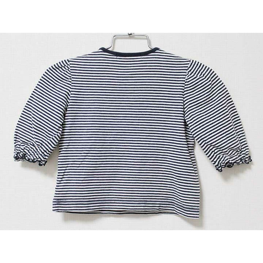 familiar(ファミリア)の【値下げ!】《ファミリア/familiar》80cm 五分袖カットソー 白×黒【中古】子供服 キッズ kids ベビー服 baby 女の子 春夏 822032 tops キッズ/ベビー/マタニティのキッズ服女の子用(90cm~)(Tシャツ/カットソー)の商品写真