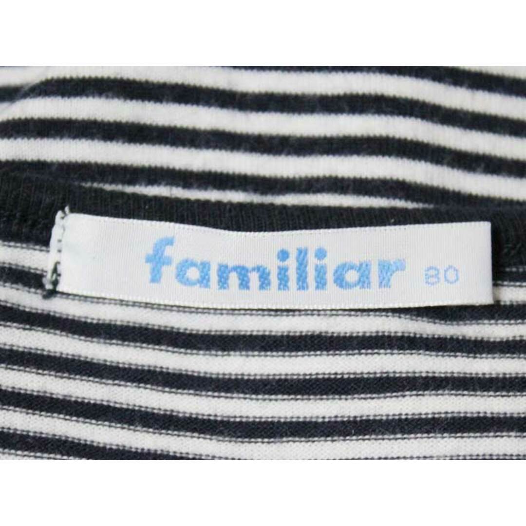 familiar(ファミリア)の【値下げ!】《ファミリア/familiar》80cm 五分袖カットソー 白×黒【中古】子供服 キッズ kids ベビー服 baby 女の子 春夏 822032 tops キッズ/ベビー/マタニティのキッズ服女の子用(90cm~)(Tシャツ/カットソー)の商品写真