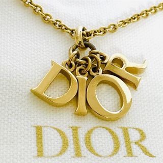 クリスチャンディオール(Christian Dior)の美品☆Dior クリスチャン ディオール ロゴ ペンダント ネックレス ゴールド(ネックレス)
