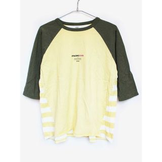 グルービーカラーズ(Groovy Colors)の[グルービーカラーズ/GROOVY COLORS]150cm 七分袖カットソー/七分袖Tシャツ/ロンT 黄色×カーキ【中古】子供服 キッズ kids ジュニア 男の子 春 tops 722042(Tシャツ/カットソー)