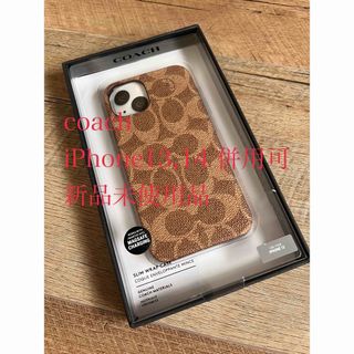 コーチ(COACH)の新品　COACH iPhone13,14 併用可　スマホカバー シグネチャー(iPhoneケース)