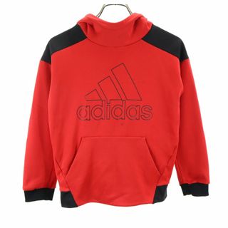 アディダス(adidas)のアディダス 長袖 パーカー 130 レッド系 adidas トレーニング キッズ 古着 【240311】(その他)