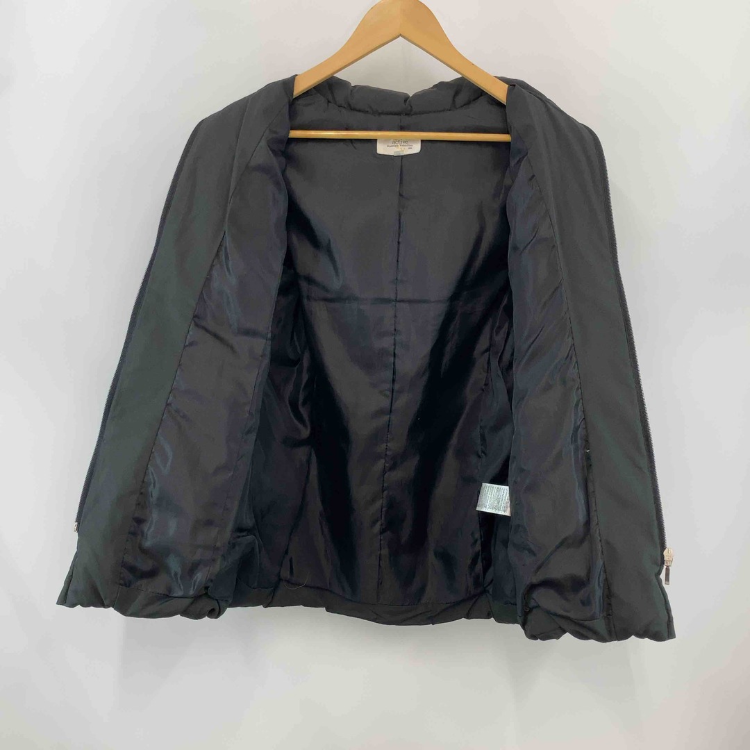 RudolphValentino ルドルフバレンチノ ファー フード付き レディース ブラック ダウンジャケット メンズのジャケット/アウター(テーラードジャケット)の商品写真