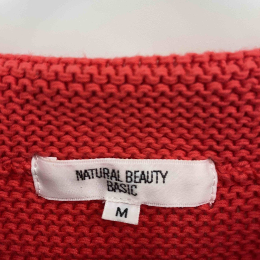 NATURAL BEAUTY BASIC(ナチュラルビューティーベーシック)のNATURAL BEAUTY BASIC ナチュラルビューティーベーシック  レディース ニット セーター 赤　無地 レディースのトップス(ニット/セーター)の商品写真