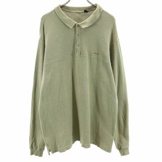 パタゴニア(patagonia)のパタゴニア アウトドア 長袖 ハーフボタン ポロシャツ XL グリーン系 patagonia メンズ 古着 【240311】(ポロシャツ)