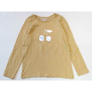 【値下げ!】☆ボンポワン/BONPOINT☆116cm 長袖Tシャツ/長袖カットソー/ロンT 黄土色 【中古】子供服 キッズ kids 女の子 春秋 422032 tops(Tシャツ/カットソー)