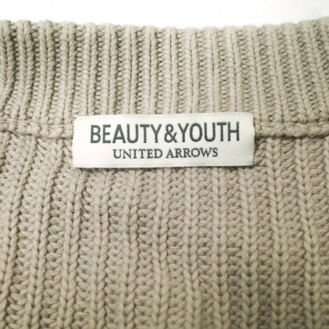 BEAUTY&YOUTH UNITED ARROWS(ビューティアンドユースユナイテッドアローズ)のBEAUTY&YOUTH UNITED ARROWS ビューティーアンドユース ユナイテッドアローズ クリスプ アゼ フォルム ニット 1213-199-3808 L ナチュラル セーター クルーネック コットン プルオーバー トップス【中古】【BEAUTY&YOUTH UNITED ARROWS】 メンズのトップス(ニット/セーター)の商品写真