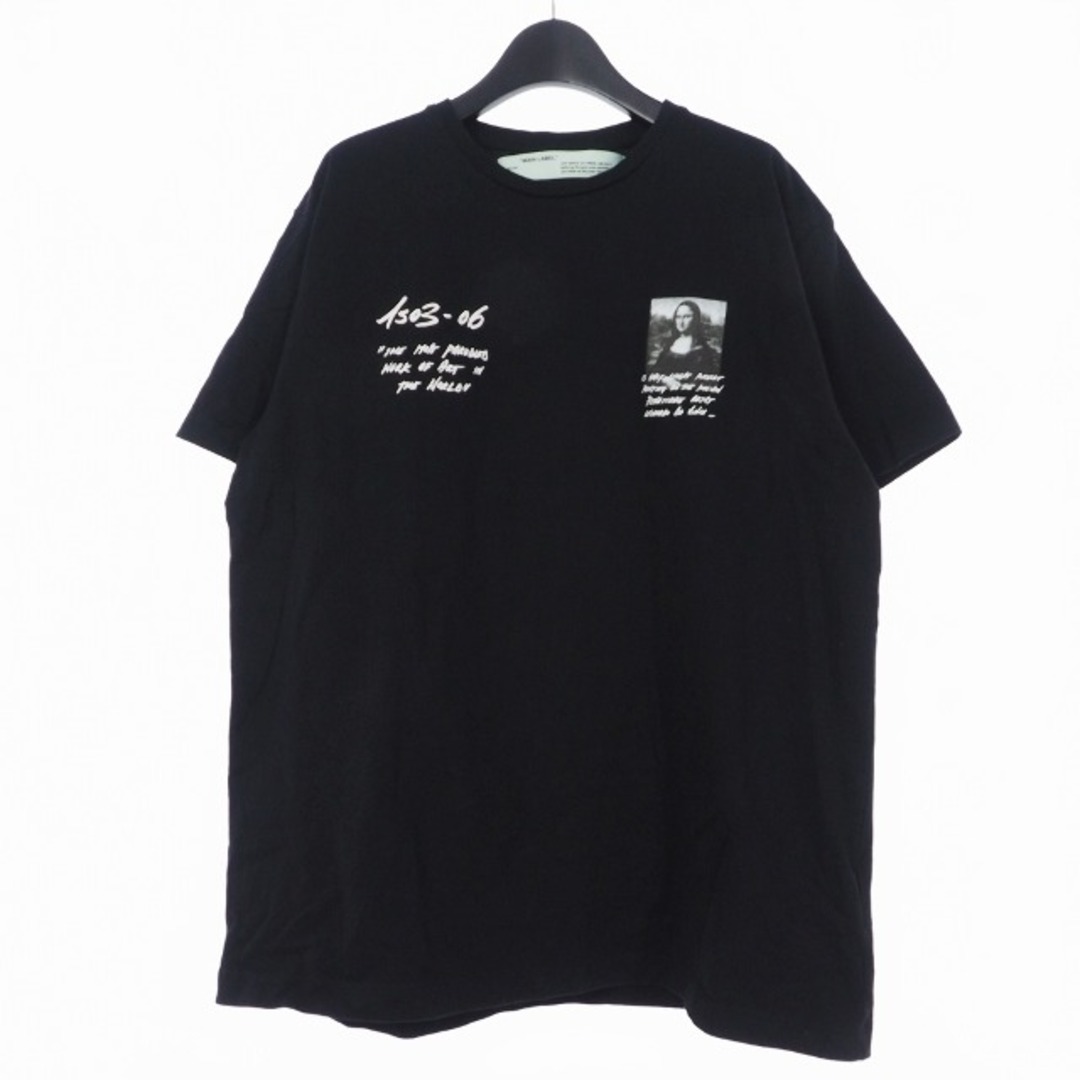 オフホワイト モナリザ Tシャツ 半袖 プリント クルーネック XS ブラック