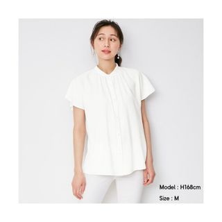 GU - 美品 GU ホワイト M フレンチスリーブ ブラウス