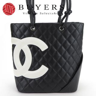 シャネル(CHANEL)の【中古】 シャネル トートバッグ カンボンライン レザー ブラック シルバー金具 10番台 ココマーク 肩掛け レディース 女性 CHANEL(トートバッグ)