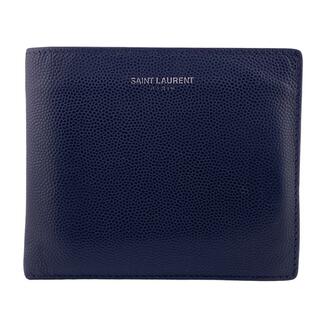 サンローラン(Saint Laurent)のサンローラン SAINT LAURENT 二つ折り財布
 ロゴ コンパクトウォレット ブラック(折り財布)