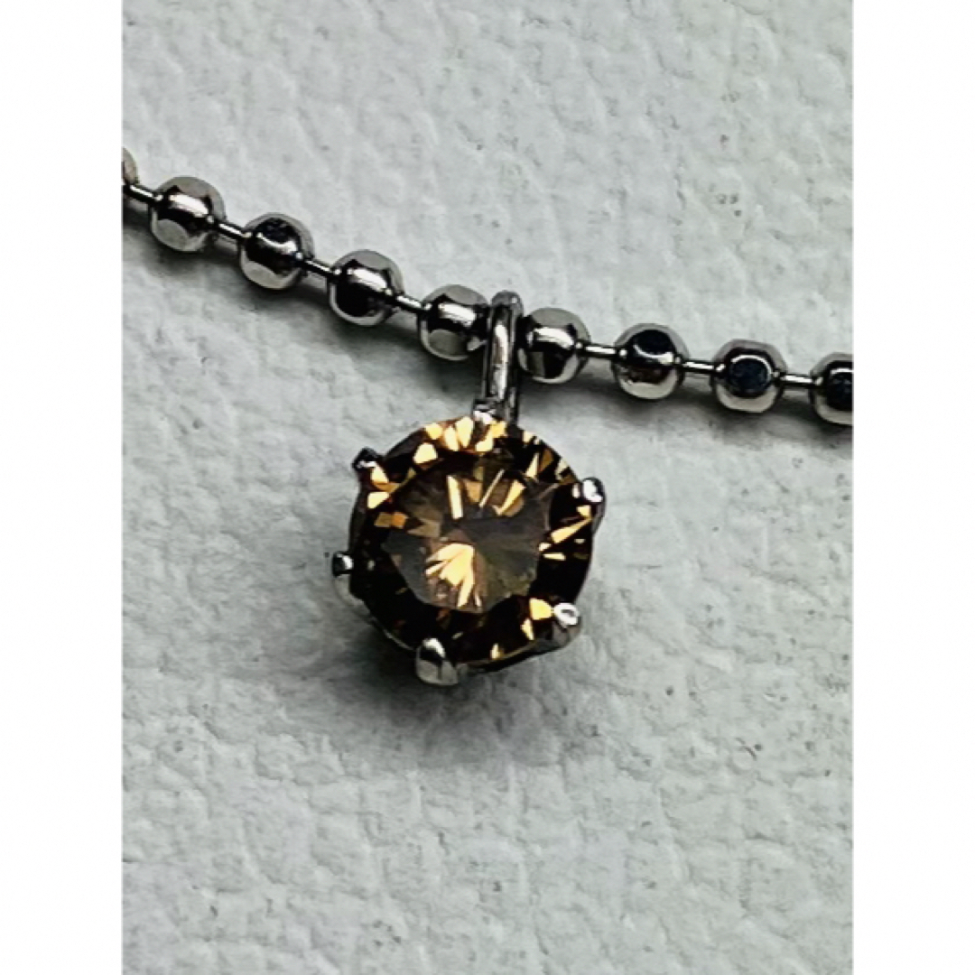 (RA-187)K18WGブラウン.ホワイトダイヤモンドネックレス　1,00ct レディースのアクセサリー(ネックレス)の商品写真