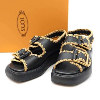 トッズ(TOD'S)のTOD’S トッズ 23SS レザープラットフォームサンダル ブラック 35 1/2 XXW11K0GS80MIDB999(サンダル)