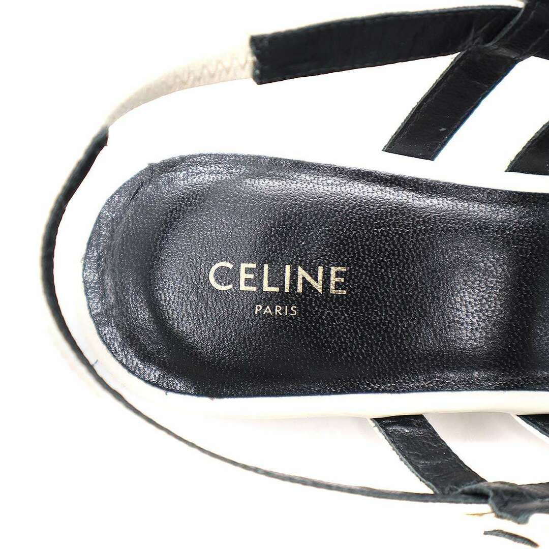 celine(セリーヌ)のCELINE セリーヌ エンボス ストラップミュールサンダル ホワイト 36 RM1119 レディースの靴/シューズ(サンダル)の商品写真