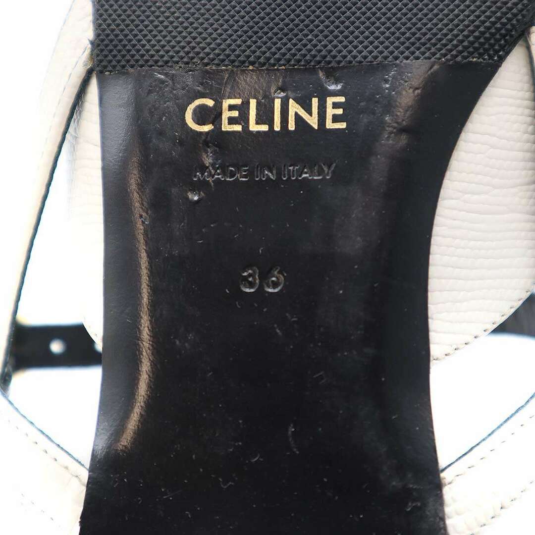 celine(セリーヌ)のCELINE セリーヌ エンボス ストラップミュールサンダル ホワイト 36 RM1119 レディースの靴/シューズ(サンダル)の商品写真