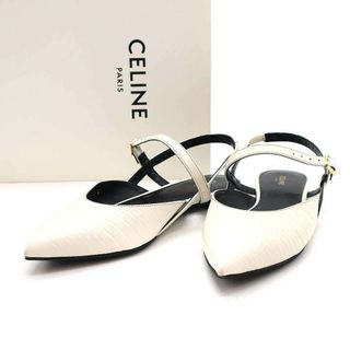 celine - CELINE セリーヌ エンボス ストラップミュールサンダル ホワイト 36 RM1119