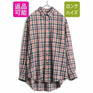 00s OLD GAP チェック フランネル 長袖 ボタンダウン シャツ メンズ XL 程/ 00年代 オールド ギャップ コットン ポケット付き ネルシャツ(シャツ)