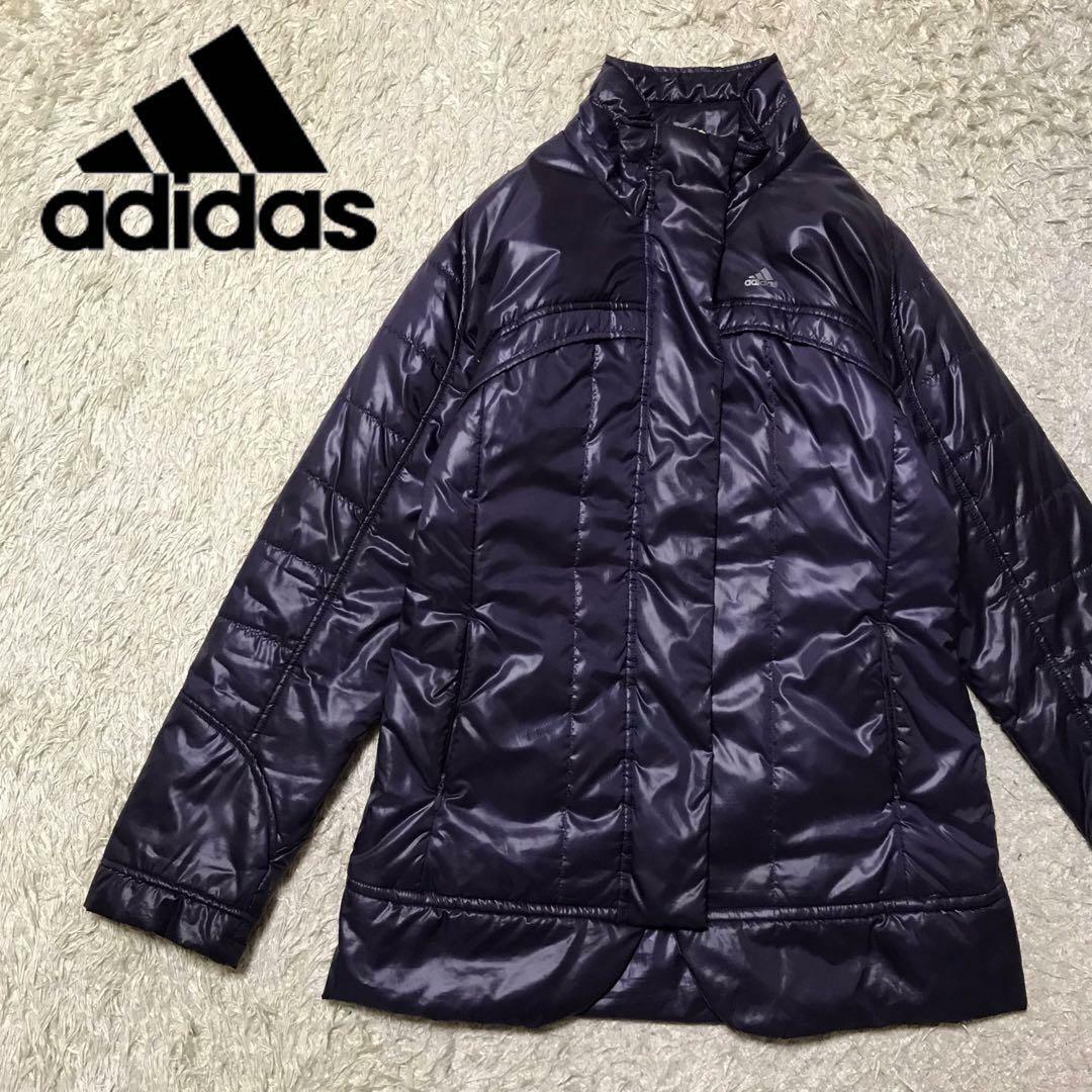 adidas(アディダス)の【万国旗タグ】アディダス　ロゴ入りキルティングジャケット　パープル　F836 レディースのジャケット/アウター(その他)の商品写真